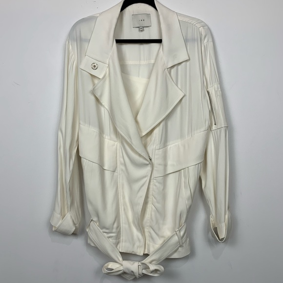 IRO Dixia Moto Jacket in White Size 40 - Picture 4 of 7